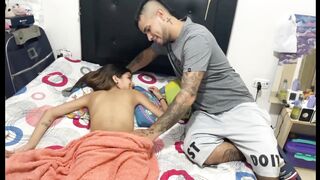 Little stepsister wants a massage while home alone and I take off her towel FULL STORY