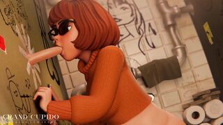 Velma Gloryhole Bathroom blowjob cum Scooby Doo