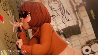 Velma Gloryhole Bathroom blowjob cum Scooby Doo