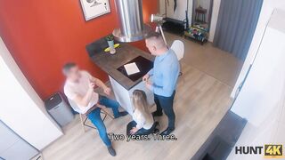 HUNT4K. Chick plays carnal games with boyfriend's client in apartment