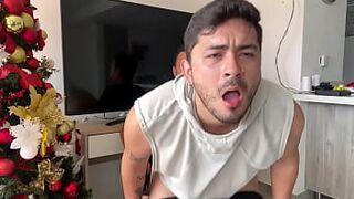 Horny stepson provokes stepfather until he gives him cock in the ass leaving it open and impregnating him