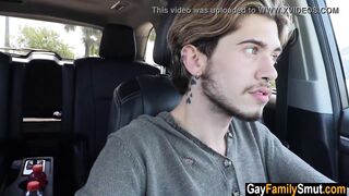 Stepson finds out stepdad visits glory hole