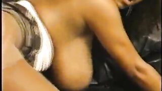 Massive tits ebony fucked on couch