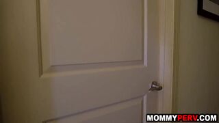 Hot step mom blows stepson after catching him peeping on her | step mother and stepson