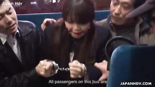 Bus hijackers have their way with the cute Asian student