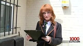 Redhead gets her Ass Destroyed