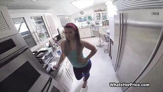 Clean the kitchen but my cock as well for money