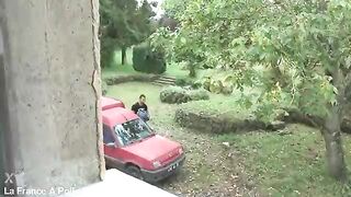 Young blonde slut gets hard anal fucked and peed on in 3some