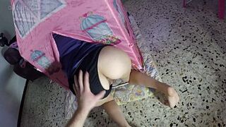 POV creampie stuck in the tent - Italian amateur Lollolara91