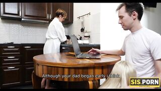 SIS. PORN. Horny guy convinces stepsis blow cock then fucks tight cunt