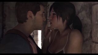 Lara Croft x Nathan Drake Fucking During Battle