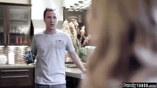 Blonde teen babysitter cheat fucked during phonesex with bf