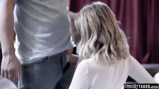 Blonde teen babysitter cheat fucked during phonesex with bf