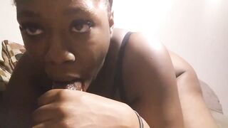 DEMON HEAD , Sloppy Sucking,Gagging,c.,Deepthroatin on my BLACK THICK 10IN DILDO