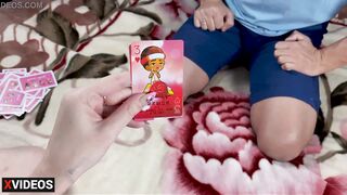 Stepmom had to spread her legs in front of her stepson after losing a card game