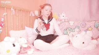 horny step-DADDY'S GIRL sits on a bottle after SCHOOL