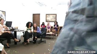 Blonde office geek sucks cock