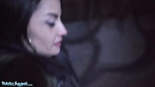 Public Agent Spanish MILF Flashes her BIg Tits for Cash in Public