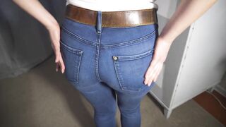 Perfect Teen Ass In Tight Blue Jeans Tease – 4K