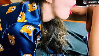 Stepsister gave me a blowjob and then she is going to kiss her boyfriend. LoL