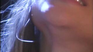 Long haired beauty gets her ass lashed while blindfolded on her knees