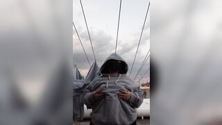 I like to show my tits to my neighbors