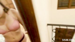 Step brother helps on her virgin Gia Dezra