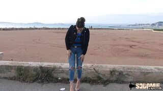 Claudia, naughty brunette, is going to make her fantasy come true