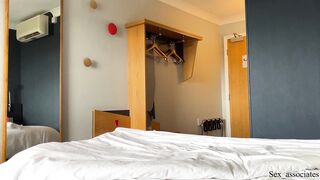 "Is it your dick touching my butt or I am just dreaming?" Naive stepsis got horny after a wet dream while sharing a bed