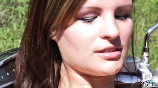 Sexy Rita with big boobs getting public fuck with horny biker dude