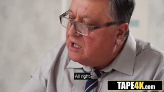 Fat Old Dude Fucked His Son's Gorgeous Young Girlfriend