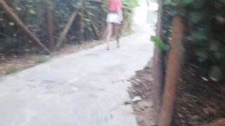 Handjob for a slut who was passing by in public!
