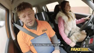 Student Gia rides my BIG long cock to make me a happy driving instructor - Fake Driving School