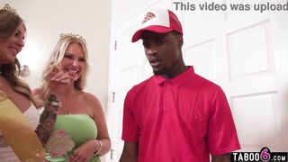 Black pizza guy gets reverse gangbanged at a MILF bachelorette party