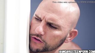 Step brother got caught spying on his y. step sister in the shower - teen porn