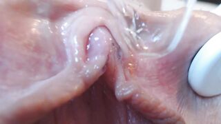 Neon Wand Close Up Pulsating Clit Orgasm