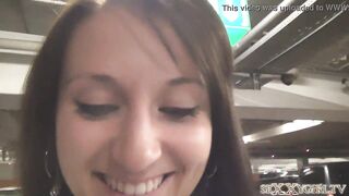 Public creampie fuck at the airport