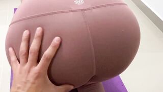 Stepbrother caught stepsister doing workout then fucks her hot pussy