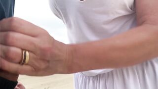 Busty stranger milf made me cum in front of everyone!