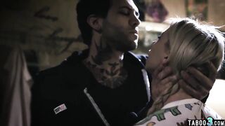 Teen step roughly by big cock stepdad