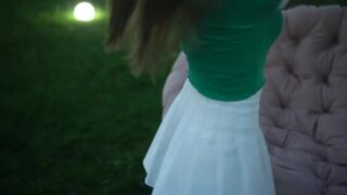 Stepsister got excited on the swing