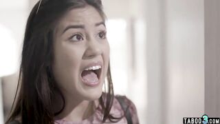 Stepdad lectures humiliated teen as she wets herself