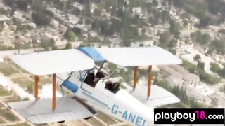 Badass blondie Dani Mathers and Megan Medellin enjoying the naked flying