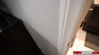 Stepson getting a boner and his stepmom helps him out