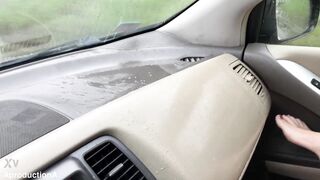 Crystal first Pee and Squirt in my Car