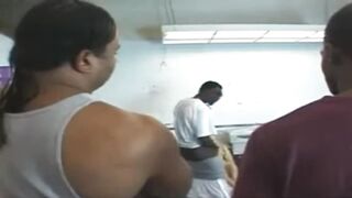 Interracial gangbang blonde babe