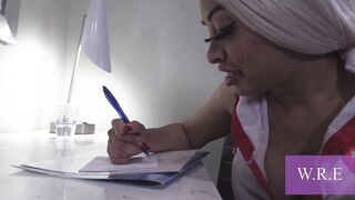 Nurse Nicky T heals patients with squirting and ass play