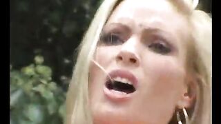 Blonde cougar fucks a big cock