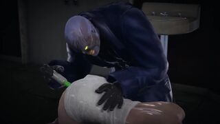 Jill Valentine squirts when Nemezis puts a vibrator up her ass - Resident Evil Porn