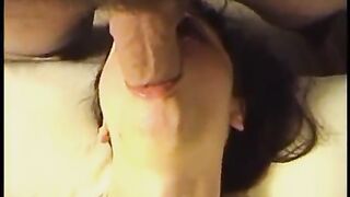 very very hot amateur blowjob with cum in face, appetizing!
